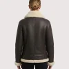 Womens Brown B3 Shearling Leather Jacket