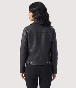 Women's Biker Leather Black Jacket