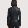 Women's Black Padded Leather Jacket