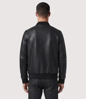 Men’s Black Bomber Leather Jacket