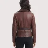Womens Dark Brown Shearling Leather Jacket